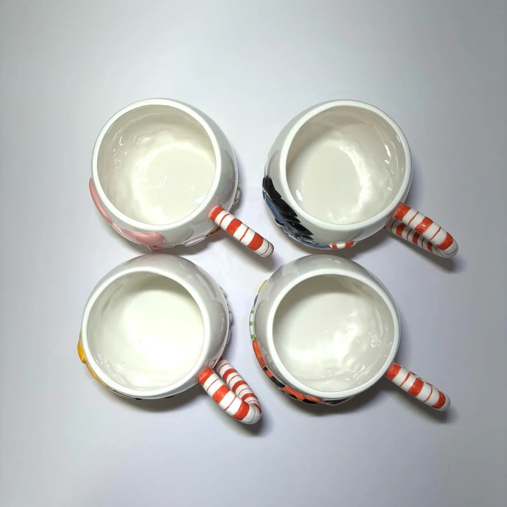 Winnie the Pooh Christmas Candyland Coffee Mug Set of 4 Ceramic Collectible - Picture 8 of 13